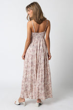 Shila Floral Square Neck Maxi Dress - Lt. Blush