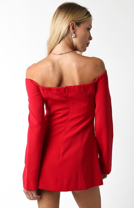 Jodie Off The Shoulder Blazer Style Mini Dress