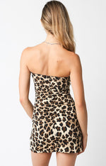 Percy Strapless Leopard Mini Dress