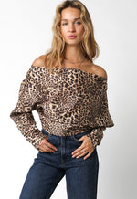 Elliana Leopard Print Off The Shoulder Top