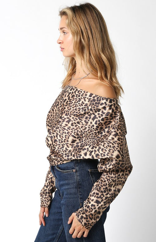 Elliana Leopard Print Off The Shoulder Top