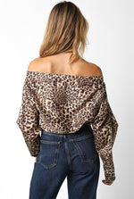 Elliana Leopard Print Off The Shoulder Top