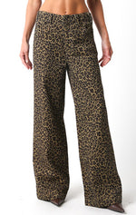 Leyla Leopard Print High Waisted Pants