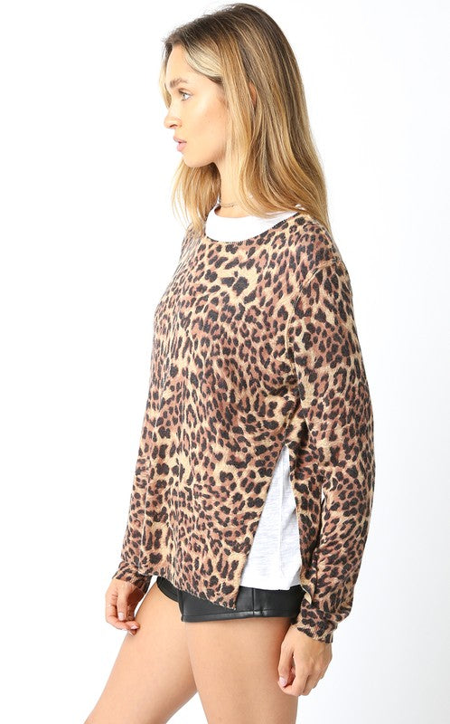 Isidore Double Layer Sweater - Leopard