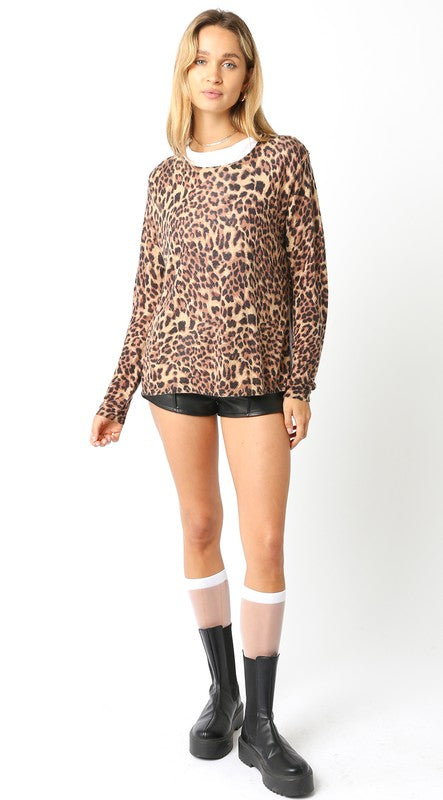 Isidore Double Layer Sweater - Leopard