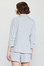 Melany Long Sleeve Blazer and Dress Short Set - Dove Grey