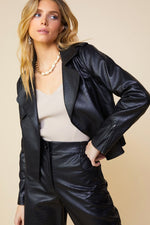 Oaklynn Faux Leather Jacket - Black