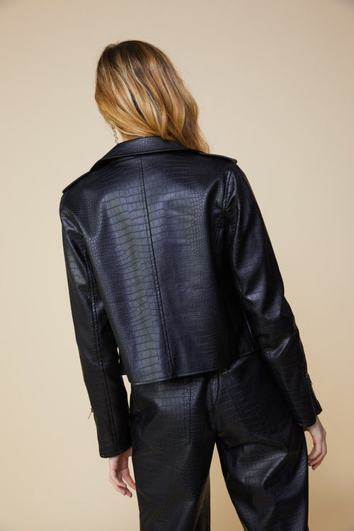 Oaklynn Faux Leather Jacket - Black