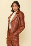 Oaklynn Faux Leather Jacket - Camel