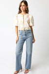 Ellena Short Sleeve Vintage Floral Tie Front Top