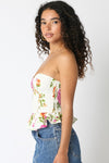 Maddy Floral Strapless Peplum Corset