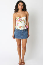 Maddy Floral Strapless Peplum Corset