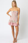 Kurstine Strapless Floral Smocked Tiered Mini Dress