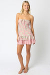 Kurstine Strapless Floral Smocked Tiered Mini Dress