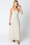 Aaliyah Strapless Linen Maxi Dress - Cream