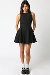 Michelle A-Line Flare Sleeveless Mini Dress - Black