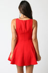 Michelle A-Line Flare Sleeveless Mini Dress - Red