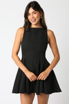 Michelle A-Line Flare Sleeveless Mini Dress - Black