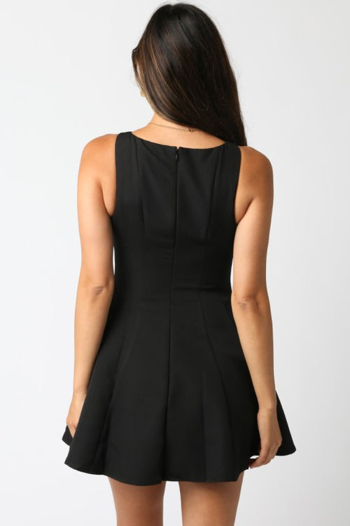 Michelle A-Line Flare Sleeveless Mini Dress - Black