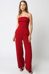 Susie Strapless Top & Straight Leg Pants Set
