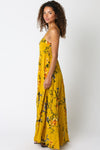 Shila Floral Square Neck Maxi Dress - Mustard