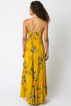 Shila Floral Square Neck Maxi Dress - Mustard