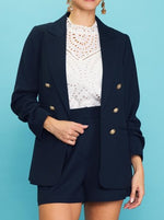 Lindsey Gold Button Detail Tailored Blazer