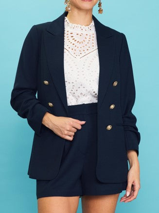 Lindsey Gold Button Detail Tailored Blazer