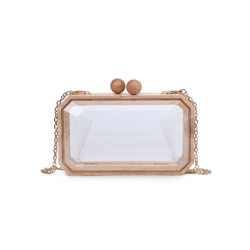 Zulie Clear Wood Frame Handbag Clutch