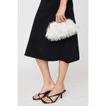 Rosalind Fringe Gold Detail Clutch - Ivory