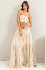 Raynie Floral Strapless Smocked Top & Maxi Skirt Set