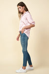 Kendra Satin Button Down Top - Dusty Pink