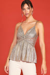 Lola Metallic Foil Cami Twist Top