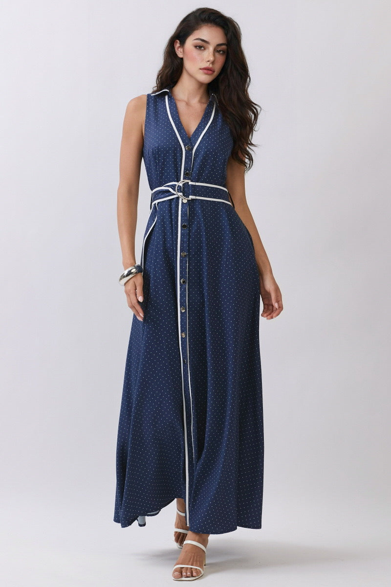 polka dot belted halter dress Sia Collar Maxi – Girls Will Be Girls polka dot halter dress