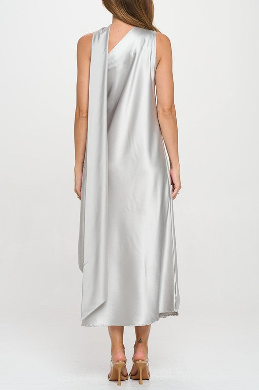 Kairi One Shoulder Satin Maxi Dress