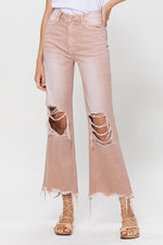 Reyna Vintage Crop Flare Jeans - Blush /BEST SELLER