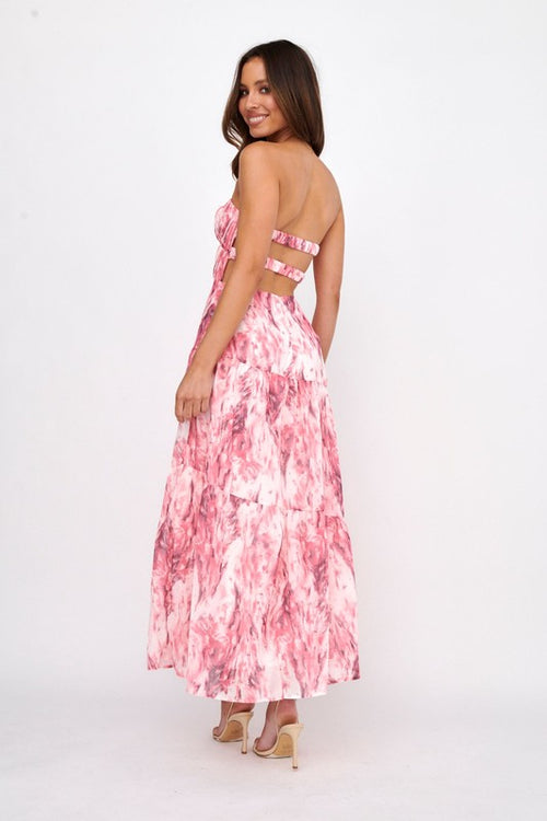 Latissa Strapless Open Back Maxi Dress