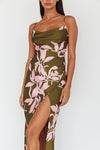 Elda Floral Slip Side Slit Maxi Dress