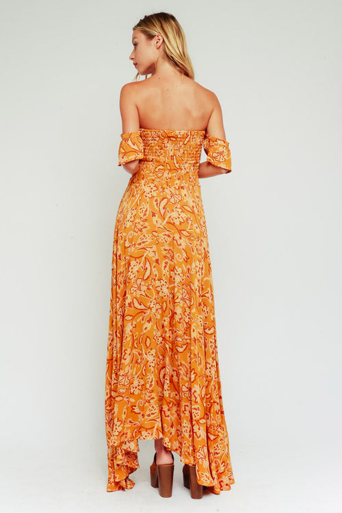 Yvette High Low Paisley & Floral Print Maxi Dress