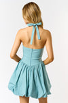Anna Halter Bubble Hem Mini Dress