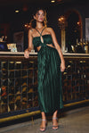 Kassia Cut Out Midi Dress - Pine Green