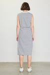 Antoinette Sleeveless Stripe Knot Twist Midi Dress