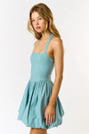 Anna Halter Bubble Hem Mini Dress