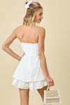 Jodie Strapless Eyelet Ruffle Bottom Romper