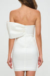 Sylvy Off The Shoulder Side Bow Bodycon Mini Dress - White