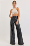 Rachelle High Waisted Wide Leg Faux Leather Pants