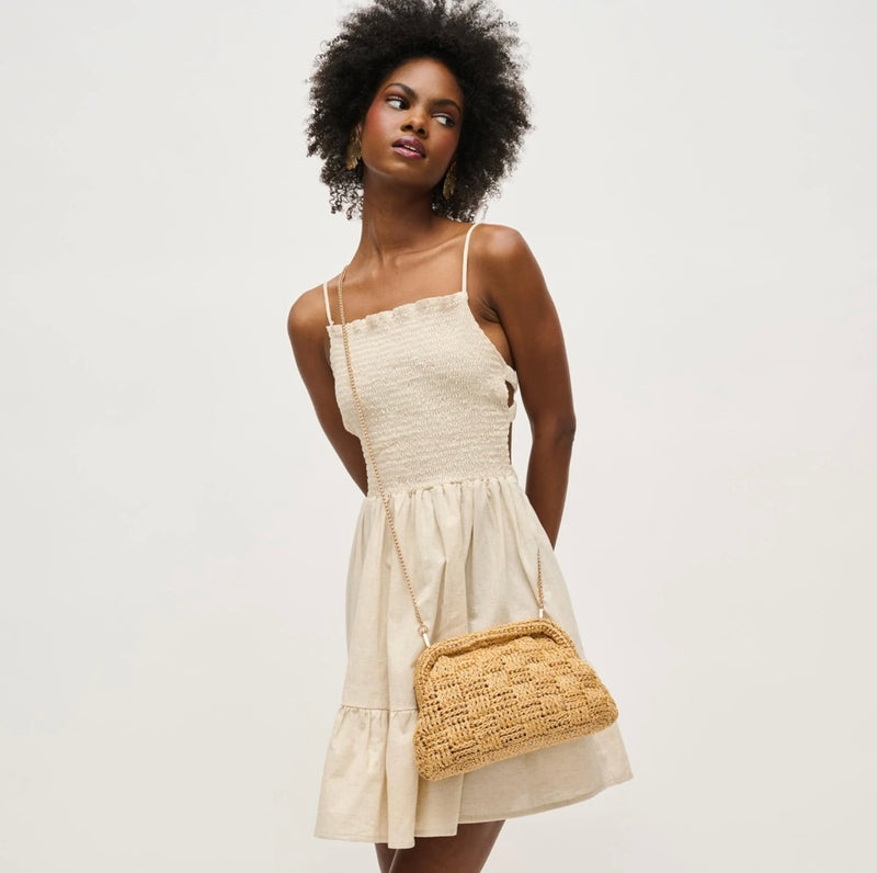 Elmira Woven Clutch - Natural
