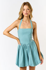 Anna Halter Bubble Hem Mini Dress