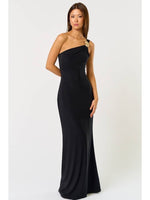 Nelinda One Shoulder Tie Back Shell Embellished Maxi Dress - Black