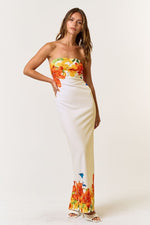 Mikaela Strapless Floral Maxi Dress
